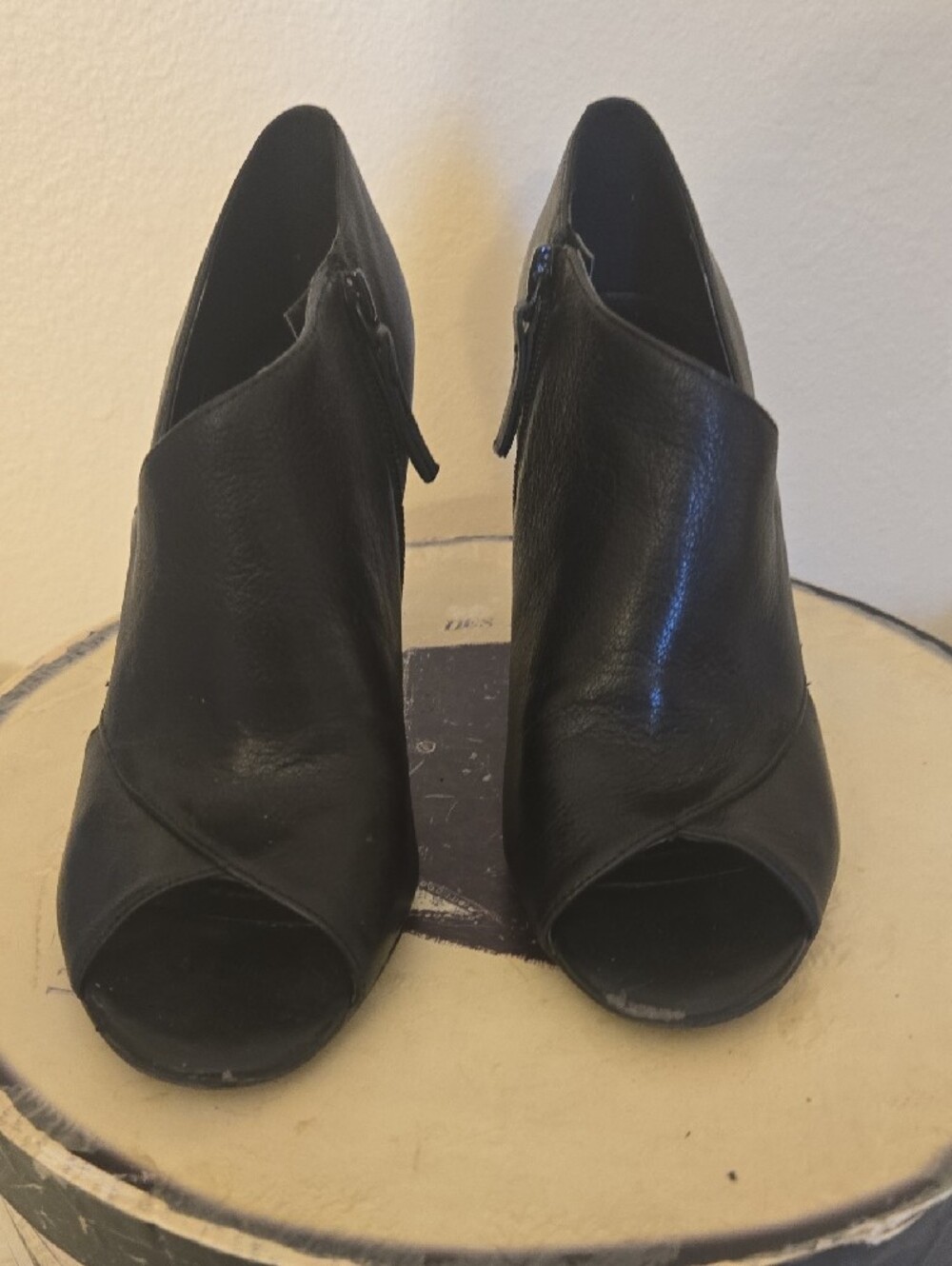 Nine West Black Peep-Toe Cutout Stiletto Heels - Picture 3 of 10